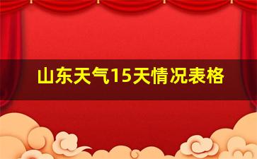 山东天气15天情况表格