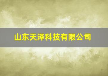 山东天泽科技有限公司