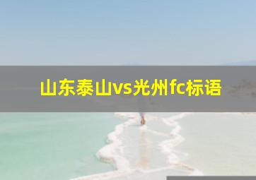 山东泰山vs光州fc标语