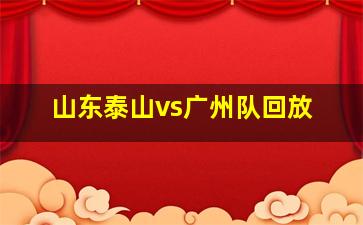 山东泰山vs广州队回放