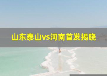 山东泰山vs河南首发揭晓