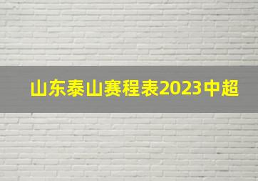 山东泰山赛程表2023中超