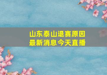 山东泰山退赛原因最新消息今天直播