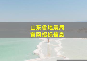 山东省地震局官网招标信息