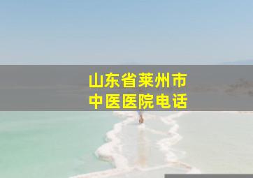 山东省莱州市中医医院电话