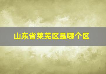 山东省莱芜区是哪个区