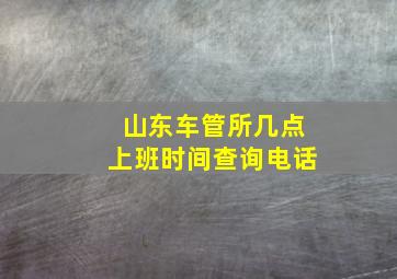 山东车管所几点上班时间查询电话