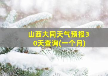 山西大同天气预报30天查询(一个月)