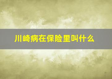 川崎病在保险里叫什么