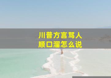 川普方言骂人顺口溜怎么说