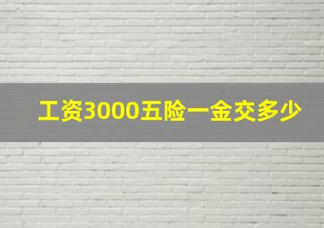 工资3000五险一金交多少