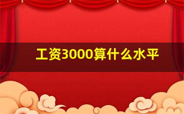 工资3000算什么水平