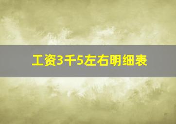 工资3千5左右明细表