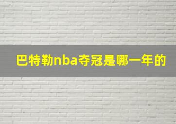 巴特勒nba夺冠是哪一年的