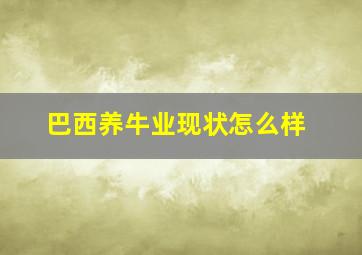 巴西养牛业现状怎么样