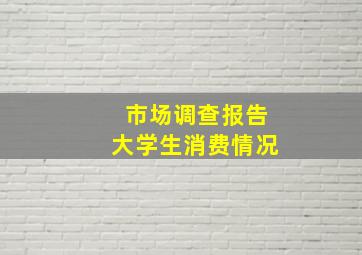 市场调查报告大学生消费情况