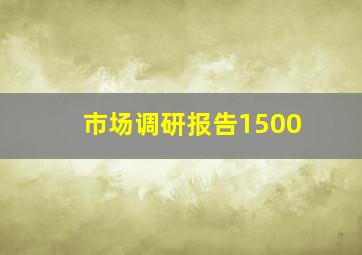 市场调研报告1500