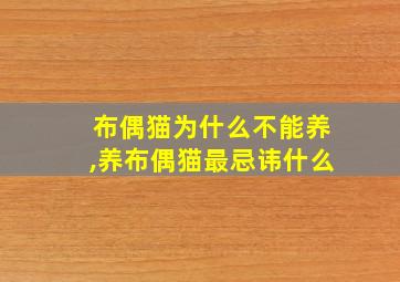 布偶猫为什么不能养,养布偶猫最忌讳什么