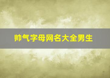 帅气字母网名大全男生