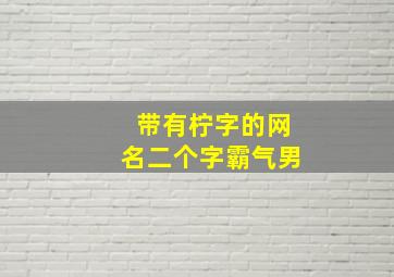 带有柠字的网名二个字霸气男