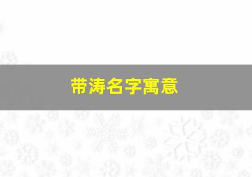 带涛名字寓意