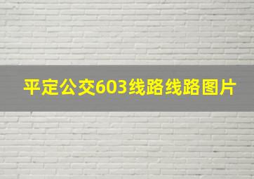 平定公交603线路线路图片