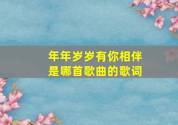 年年岁岁有你相伴是哪首歌曲的歌词