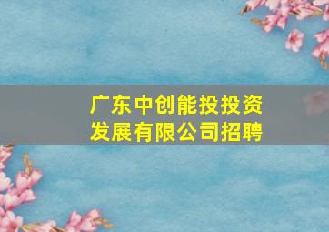 广东中创能投投资发展有限公司招聘