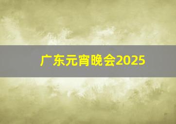 广东元宵晚会2025