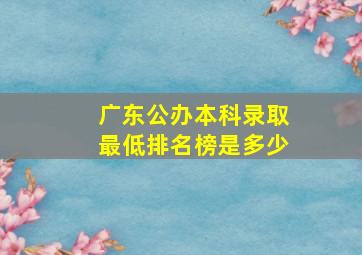 广东公办本科录取最低排名榜是多少