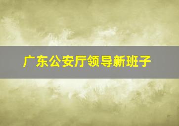 广东公安厅领导新班子