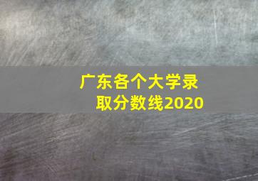 广东各个大学录取分数线2020