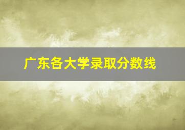 广东各大学录取分数线