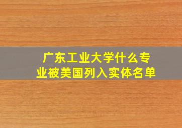 广东工业大学什么专业被美国列入实体名单