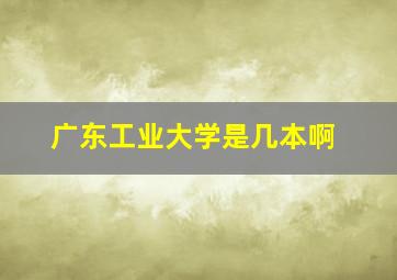 广东工业大学是几本啊