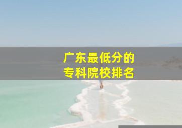 广东最低分的专科院校排名