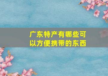 广东特产有哪些可以方便携带的东西