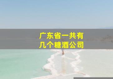 广东省一共有几个糖酒公司