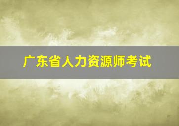 广东省人力资源师考试