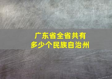 广东省全省共有多少个民族自治州