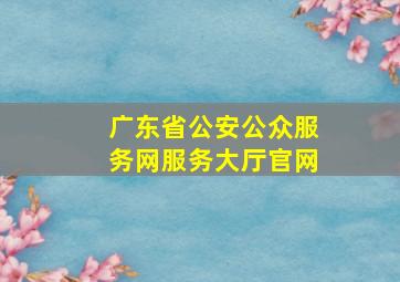 广东省公安公众服务网服务大厅官网