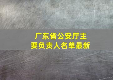 广东省公安厅主要负责人名单最新