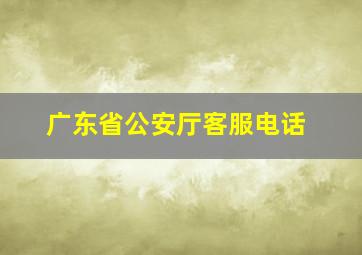 广东省公安厅客服电话