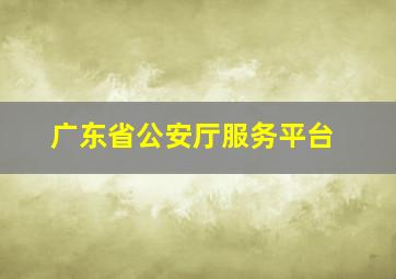 广东省公安厅服务平台