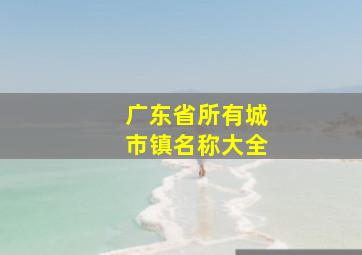 广东省所有城市镇名称大全