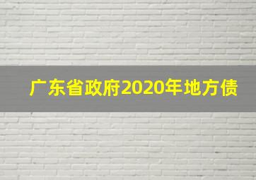 广东省政府2020年地方债