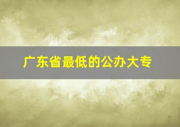 广东省最低的公办大专