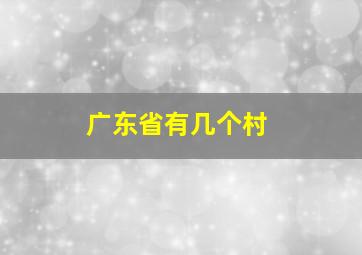 广东省有几个村