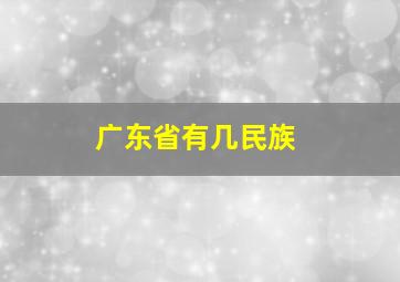 广东省有几民族