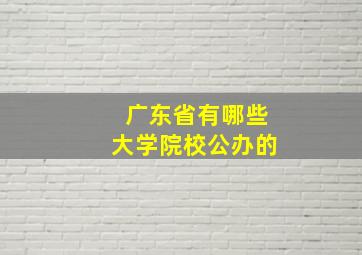 广东省有哪些大学院校公办的